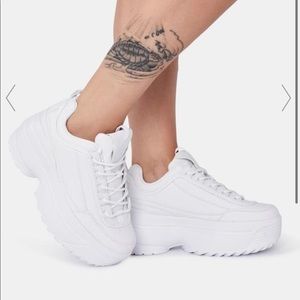 Dollskill Berness White Chunky Platform Sneakers
